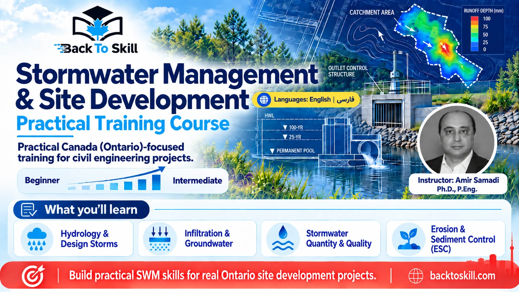 Stormwater Management and Site Development practical training with instructor Amir Samadi