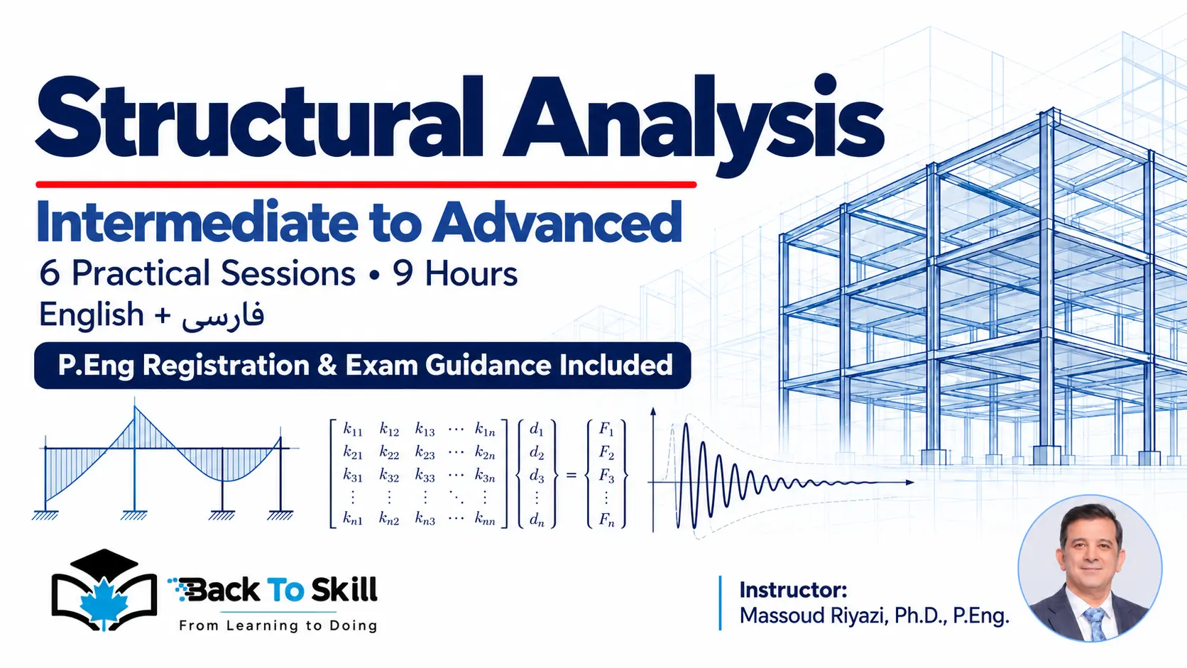 Structural Analysis — Intermediate to Advanced; 6 sessions; English and Persian; Massoud Riyazi